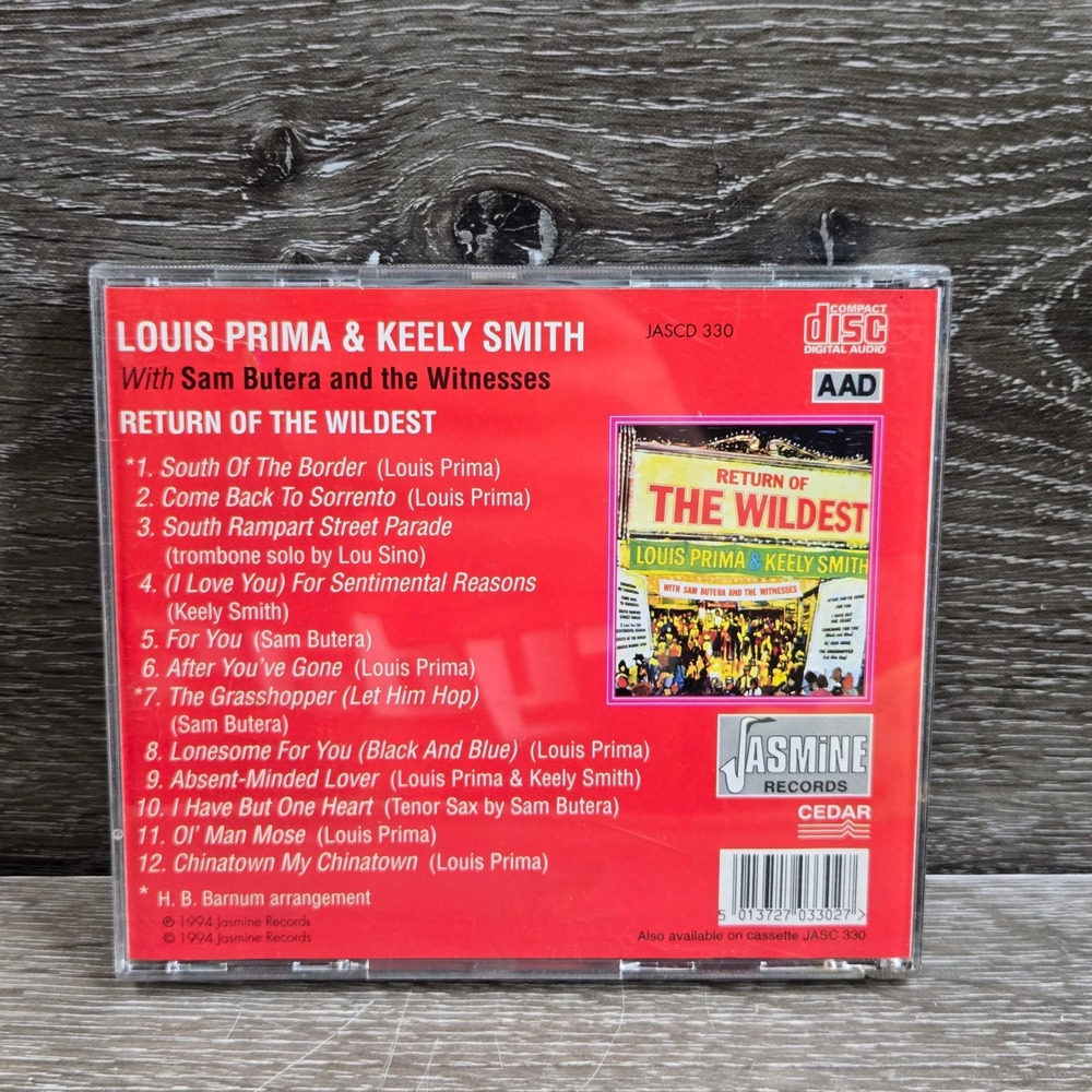Return of the Wildest CD Louis Prima & Keely Smith w/ Sam Butera & The Witnesses - Picture 2 of 3
